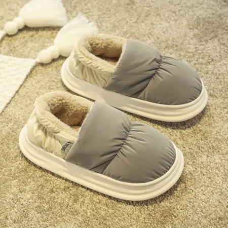 

Men‘s Fleece Cotton Slippers Couple‘s Waterproof Warm Sandals For Winter