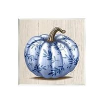 Stupell Industries Blue Patterned Botanical Pumpkin Graphic Art Unframed Art Print Wall Art, Design by Elizabeth Tyndall