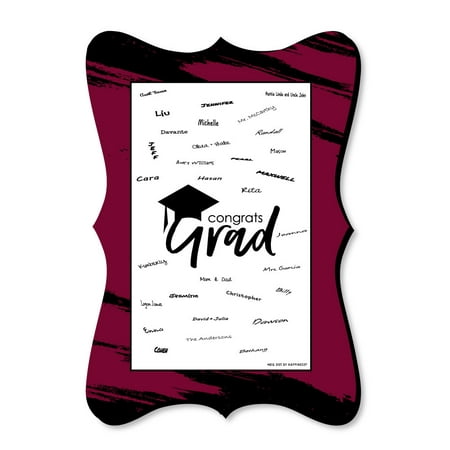 Maroon Grad - Best is Yet to Come - Unique Alternative Guest Book - Burgundy Graduation Party Signature