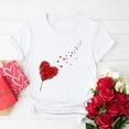 thumbnail image 2 of Jewelreauty Women Valentine's Day Shirts Short Sleeve Crewneck Cute Graphic T-Shirts Casual Pullover Tunic Tops (L, D White), 2 of 5