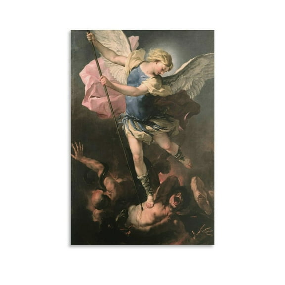 Saint Michael The Archangel Poster Cool Artworks Painting Wall Art Canvas Prints Hanging Picture Home Decor Posters Gift 24x36inch(60x90cm)