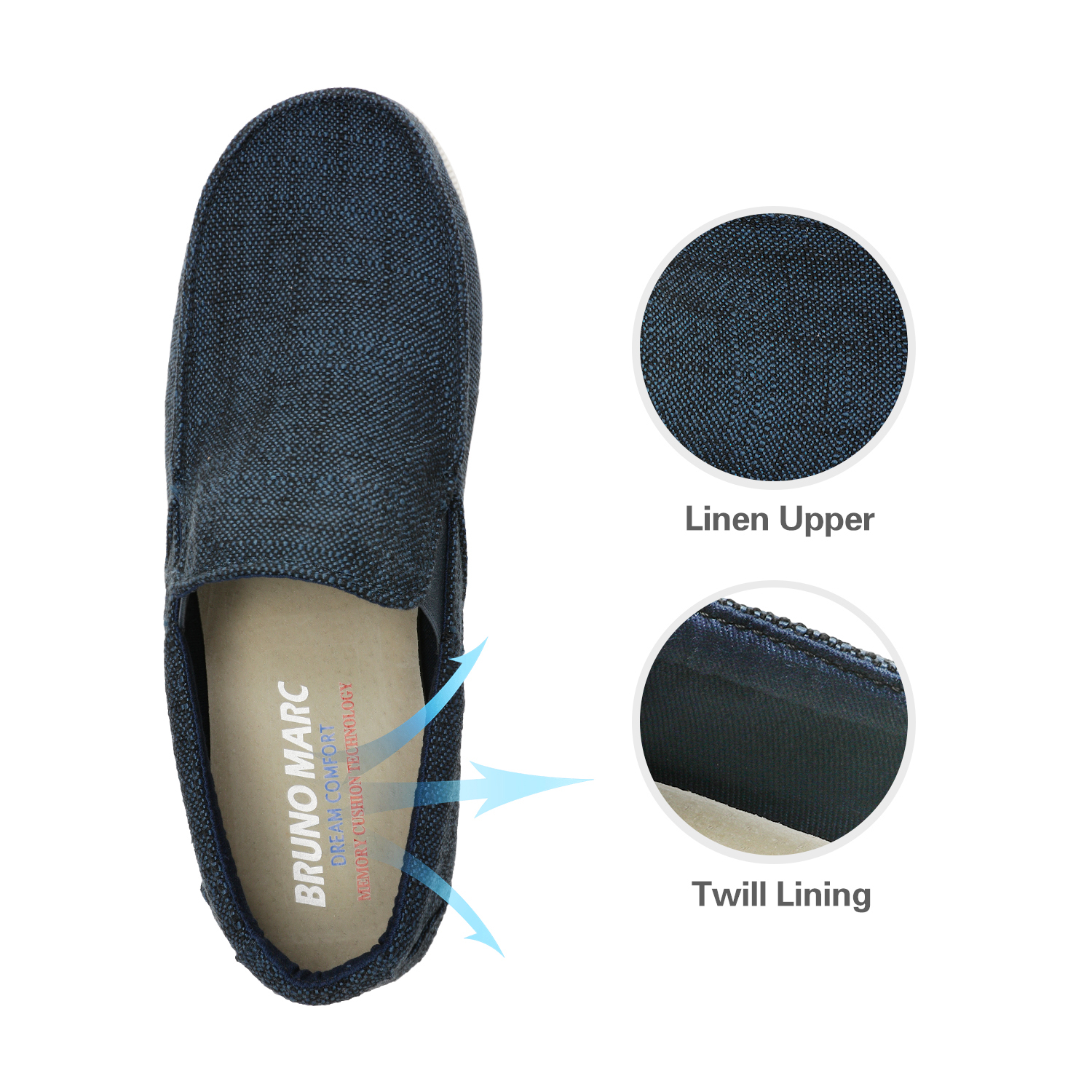 Bruno Marc Men's Slip On Loafer Walking Shoes SUNVENT-01 NAVY/BLUE size 8.5 - image 4 of 5