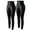Black+Black, variant on MANIFIQUE 2 Packs Women's Stretchy Faux Leather Leggings Pants Size M
