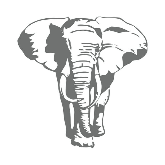 Animal Wall Decals for Children Playroom - Adventurous Elephant Silhouette Elephant DIY & Creativity Boy Girl Bedroom Wall Sticker - Size: 10 In x 10 In