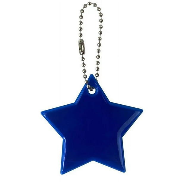 Llavero con forma de estrella de PVC con logotipo de advertencia nocturna y reflector para montar en la mochila escolar