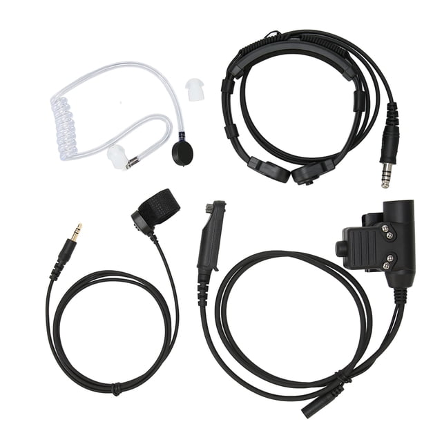 Auricular con micrófono de garganta, auricular con micrófono de garganta, auricular de radio de 7,1 mm, auricular para walkie talkie Logre más
