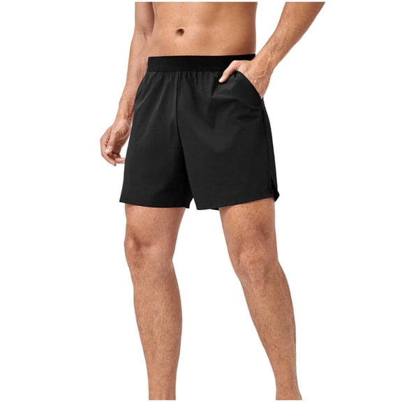 YLSDY Men's Athletic Running Shorts Quick Dry Workout Shorts Lightweight Sports Gym Basketball Short Pants Hiking Shorts Black L