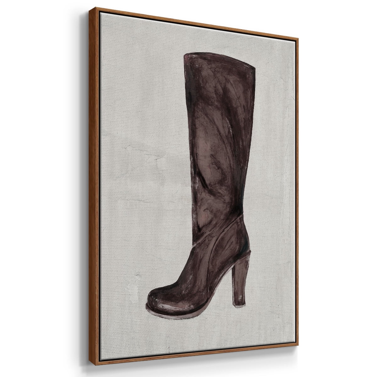 The Shoe Fits III V1 Framed Premium Gallery Wrapped Canvas - Ready to Hang - 27 x 41 - Walnut Floating Frame