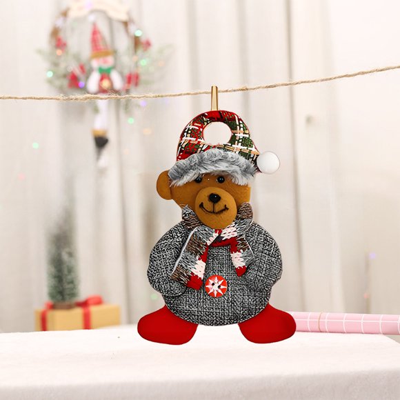 Xihbxyly Colgante Navideño con Diseño de Papá Noel y Muñeco de Nieve, Versátil para Árbol o Regalo, Decoración Navideña Única, Perfecto para El Hogar y La Oficina, Tamaño 16 X 10 Cm, 1 Pieza