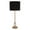 Black Crystal Buffet  12" x 12" x 31", variant on DecMode 24" Gold Table Lamp with Black Fabric Shade