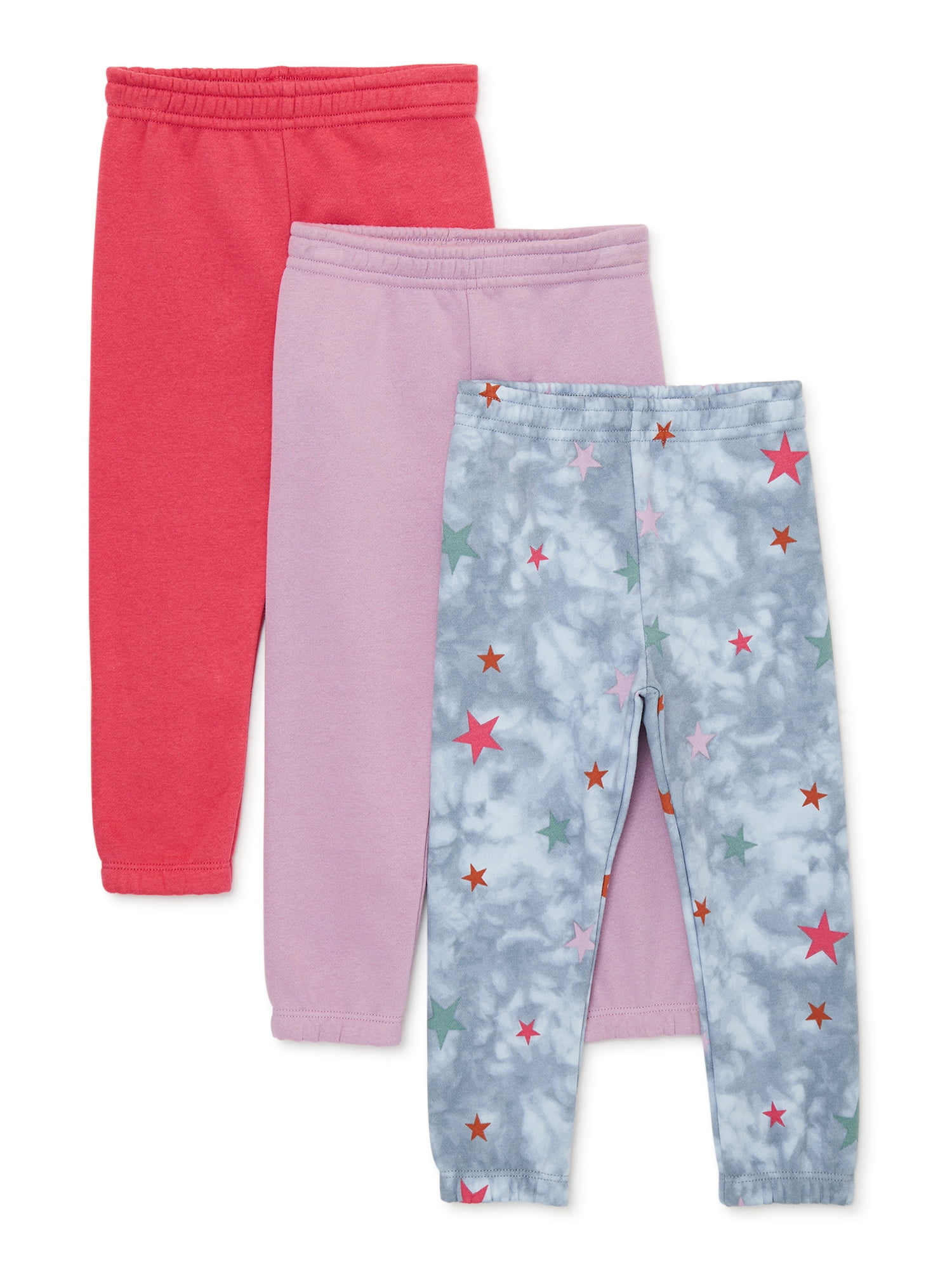 Garanimals Toddler Girl Fleece Joggers, 3-Pack, Sizes 2T-5T