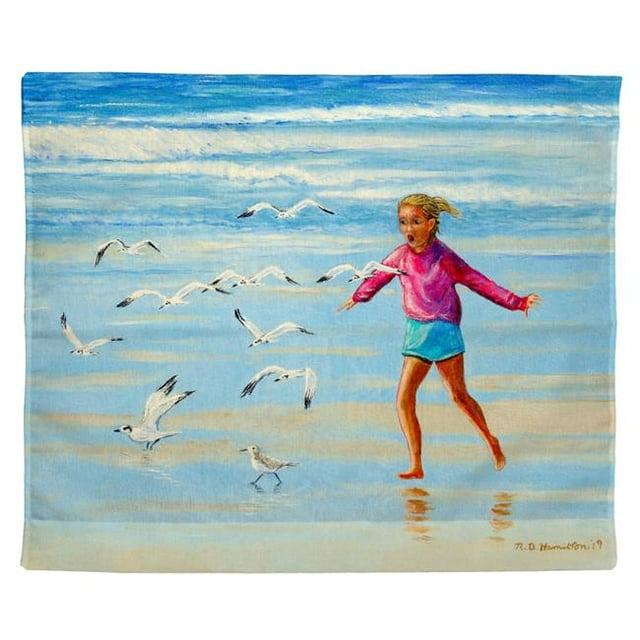 Betsy Drake TP1135 24 x 30 Po. Pourchasser les Mouettes Tentures Murales Extérieures