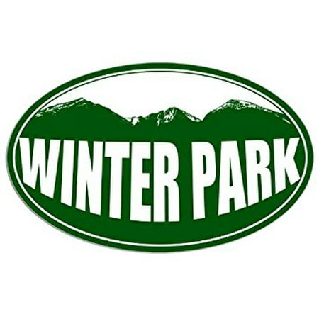 OVAL WINTER PARK Colorado Mountain BG Sticker Decal (snow ski resort) Size: 3 x 5 (Best All Mountain Park Twin Tip Ski)