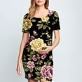 thumbnail image 2 of yoeyez Robes de Maternité pour Femmes à Manches Courtes, Col Rond, Robes à Fleurs, Robe Moulante en Coton de Maternité, Vêtements de Maternité pour Femmes Enceintes Multicolore, TG, 2 of 6