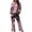 Plum Blossom, variant on Elastic Plum Blossom Pajama Top Pants Bottom Set of 2 Stylish Thermal Sleep Loungewear for Women Lightweight Long Sleeve Scoop Neck Casual Nightwear Size 4XL