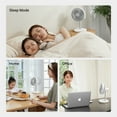 thumbnail image 2 of JISULIFE Oscillating Desk Fan, 8000mAh Rechargeable with 4-Speed, retractable Design, Quiet Portable Fan for Home/Office，gift for girls/mom-White, 2 of 8