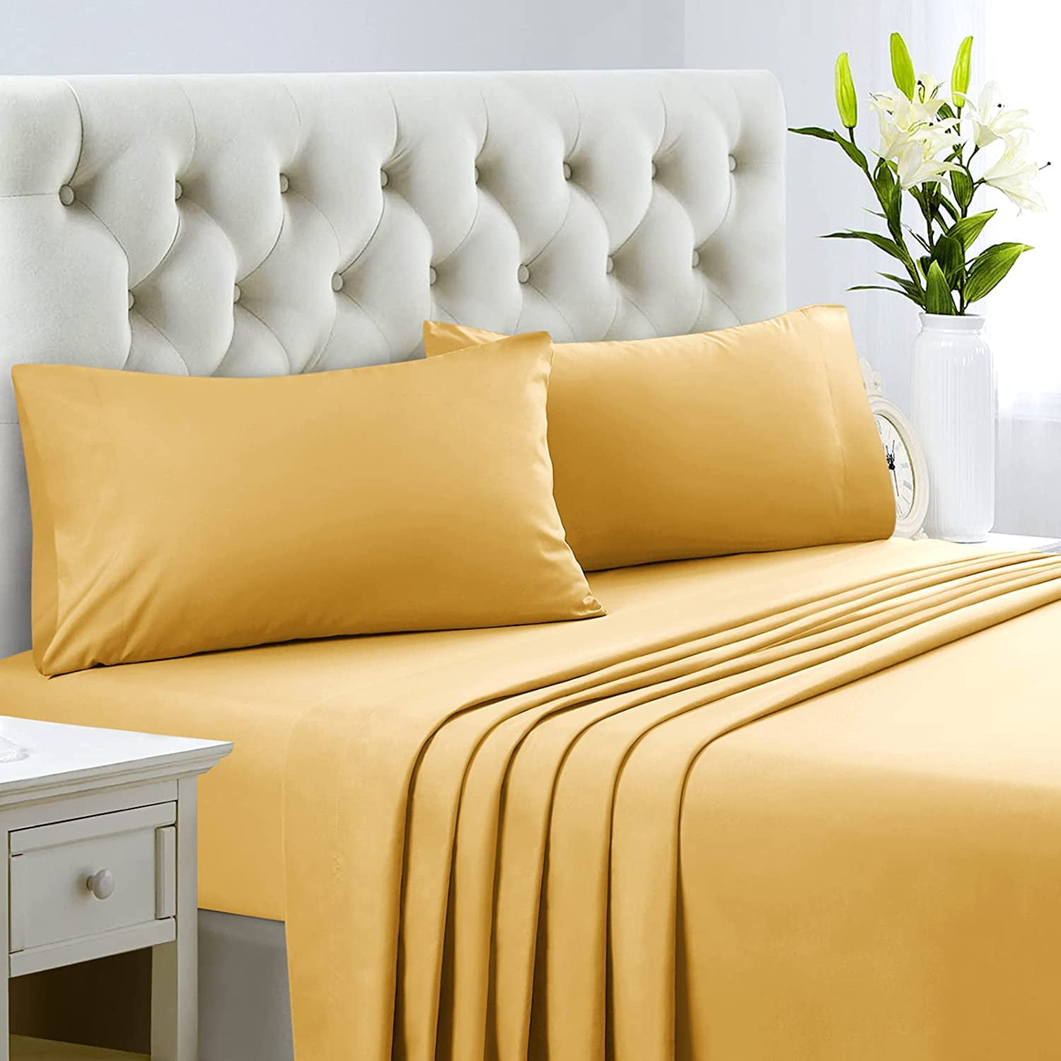 1 PC Fitted Sheet+2 PC Pillow Deep Pocket 1000 TC Egyptian Cotton RV King 
