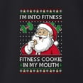 thumbnail image 3 of Wild Bobby I'm Into Fitness Cookie In My Mouth Santa Unisex Sweater | Holiday Crewneck Sweatshirt, 3 of 5