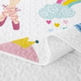 thumbnail image 5 of Erosebridal Kawaii Pink Princess Quilt King for Girls, Fairy Castle Print King Coverlet Set, 3 Pieces, 5 of 7