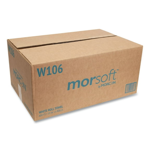 1PC Morcon Tissue 10 Inch Roll Towels, 1-Ply, 10\" x 800 ft, White, 6 Rolls/Carton