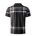 thumbnail image 3 of WREESH Men's Striped Sports Henley Shirts Pullover Zipper Short Sleeve Top with Collar Striped Top for Athletic Style Black, 3 of 6