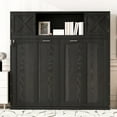 thumbnail image 4 of Harper & Bright Designs Full Size Murphy Bed Wall Bed with Storage Cabinets, Cabinet Bed Folding Wall Bed for Guest Room Bedroom Office, Black, 4 of 15