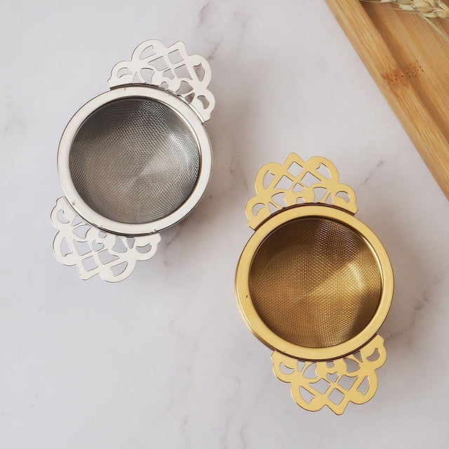 Coladores de té de malla ultrafina Brillar, 2 uds, acero inoxidable, plata