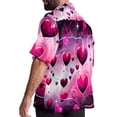 thumbnail image 3 of Valentine's Day Love ECG Men's Hawaiian Poplin Casual Printed Button Down Short Summer Beach Shirts, Unisex, 3 of 6