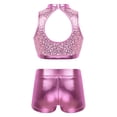 thumbnail image 3 of Aislor Kids Girls Shiny Sequins Dance Costumes Crop Top with Shorts Set Activewear Ballet Dancewear, 3 of 7