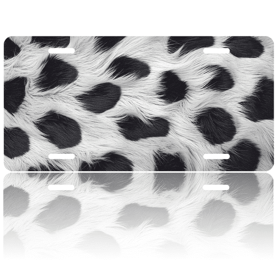 1 Pcs 2D Flat License Plate Covers & Frames, Leopard Fur For Decorative Front, Waterproof For Decoration Aluminum License Plate Covers & Frames Cover For Men Women, 12" X 6"