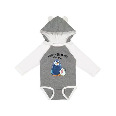 

Inktastic Happy Birthday Poppy!- Cute Penguins Gift Baby Boy or Baby Girl Long Sleeve Bodysuit