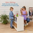 thumbnail image 4 of ECR4Kids 2-Shelf Mobile Double-Sided Storage Cabinet, Classroom Furniture, White Wash, 4 of 9