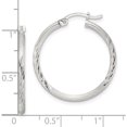 thumbnail image 4 of Sterling Silver 2Mm Polished/Satin D/C Hoop Earrings (Width 25) (Length 27) - Jbsp, 4 of 5