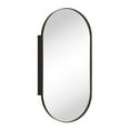 thumbnail image 6 of TEHOME Oil Rubbed Bronze Oval Recessed Stainless Steel Metal Framed Oblong Pill Shaped Bathroom Cabinet with Mirror 16x33'', 6 of 9