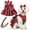 Red, variant on HQREA Christmas Dog Dress Clothing Plaid Holiday Puppy Costume Outfit with Leash Bow Pet Dress for Small Dogst Dress for Small Dogs