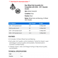 thumbnail image 2 of Rear Wheel Hub Assembly Set - Compatible with 2006 - 2011 Hyundai Accent 2007 2008 2009 2010, 2 of 2