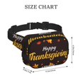 thumbnail image 4 of Fotbe Happy Thanksgiving 1 Cangurera Cuadrada con Estampado de Doble Capa, Bolsa de Cintura Ajustable Mini para Hombres y Mujeres, 4 of 9