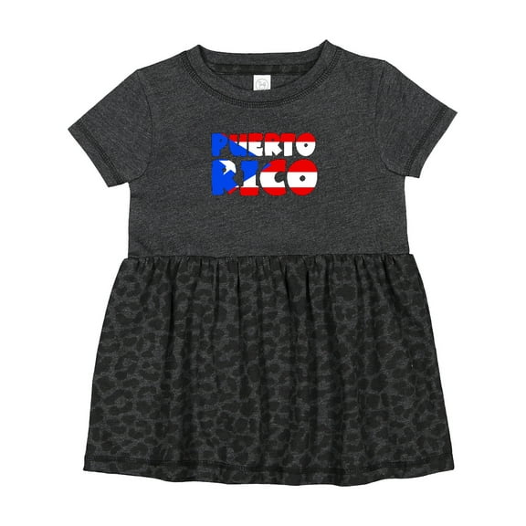 Inktastic Puerto Rico Flag in Text Girls Baby Dress
