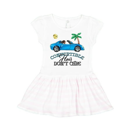 

Inktastic Convertible Hair Don t Care with Black Hair and Blue Car Gift Toddler Girl Dress