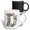 Multicolor, variant on 3drose, Pretty Watercolor Floral Monogram Letter D, 11oz Two-tone Black Mug