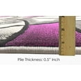 thumbnail image 3 of Purple/Grey/Silver/Black/Abstract Area Rug Modern Contemporary Circles and Wavey Swirlls Design Pattern, 3 of 9