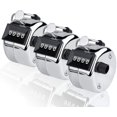 thumbnail image 1 of 3 Piece Hand Counter, 4 Digit Lap Tracker Manual Clicker Metal Mechanical Counting, 1 of 5