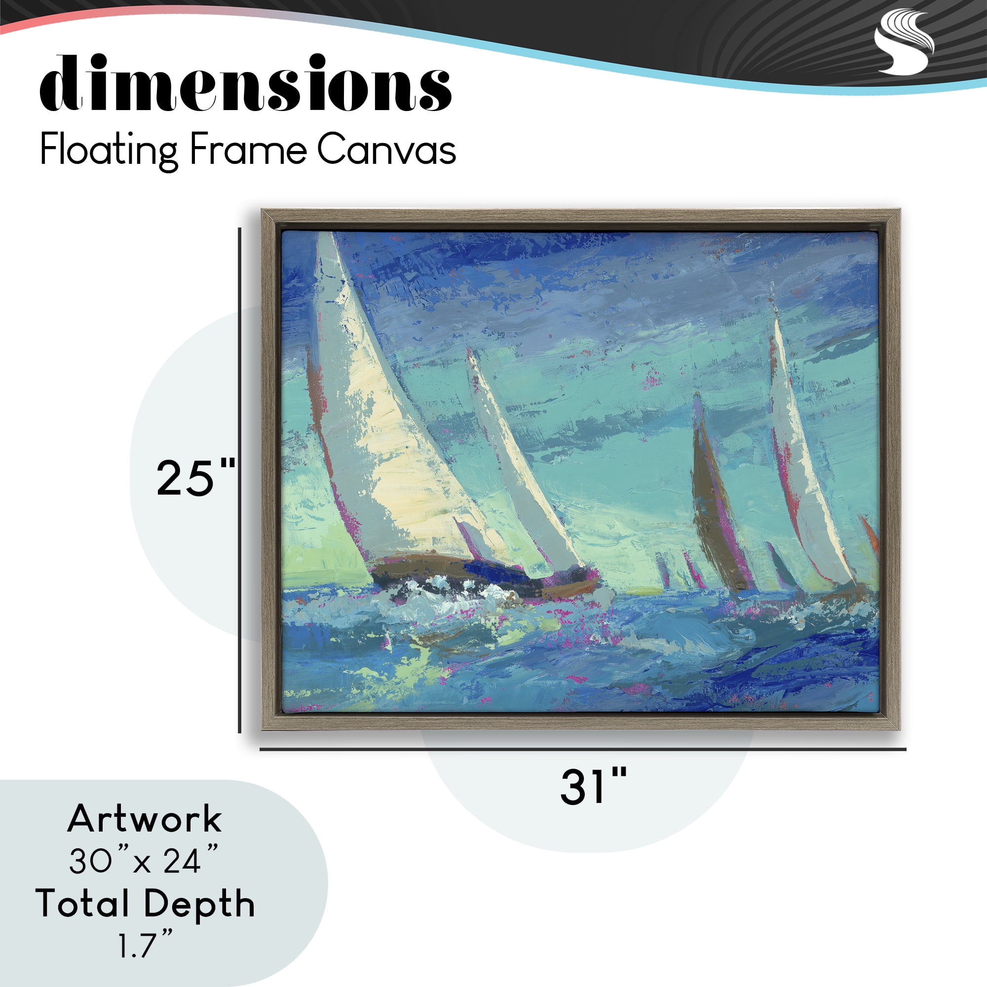 Stupell Industries Abstract Expression Regatta Brown Framed Floater Canvas Wall Art, design by Beth A. Forst