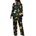 thumbnail image 2 of Suhoaziia Plus Size Pajamas for Women Lightweight Loose Fitting Walking Snowman Hat Gift Spring/Fall Clothing Button Down Loungewear Super Soft Sleepwear Family Gift Size XS, 2 of 6