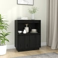 thumbnail image 1 of vidaXL Sideboard Black 60x34x75 cm Solid Wood Pine, 1 of 5