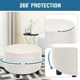 thumbnail image 6 of Dowbom Velvet Round Ottoman Cover Stretch Storage Stool Footstool Protector Covers Washable, 6 of 7