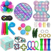 Puloru 30Pcs Sensory Toys Set, Stress Relief Finger Training Dimple Games Kit
