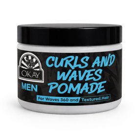 OKAY Men's Curl and Wave Pomade, Strong Hold and Shine Hair Pomade for Men, 4 oz