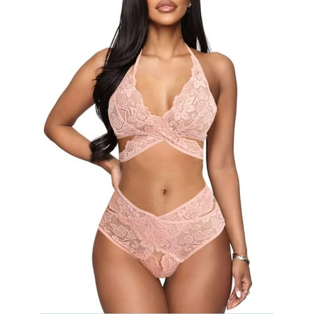 

GirarYou Women Two-piece Lingerie Set Underwear and Hollow Out Panties