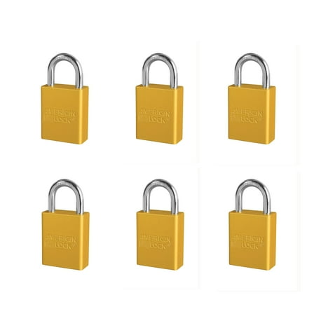6 Pack of American Lock Padlock With 1 1/2" Solid Aluminum Body 1" Shackle